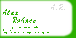 alex rohacs business card